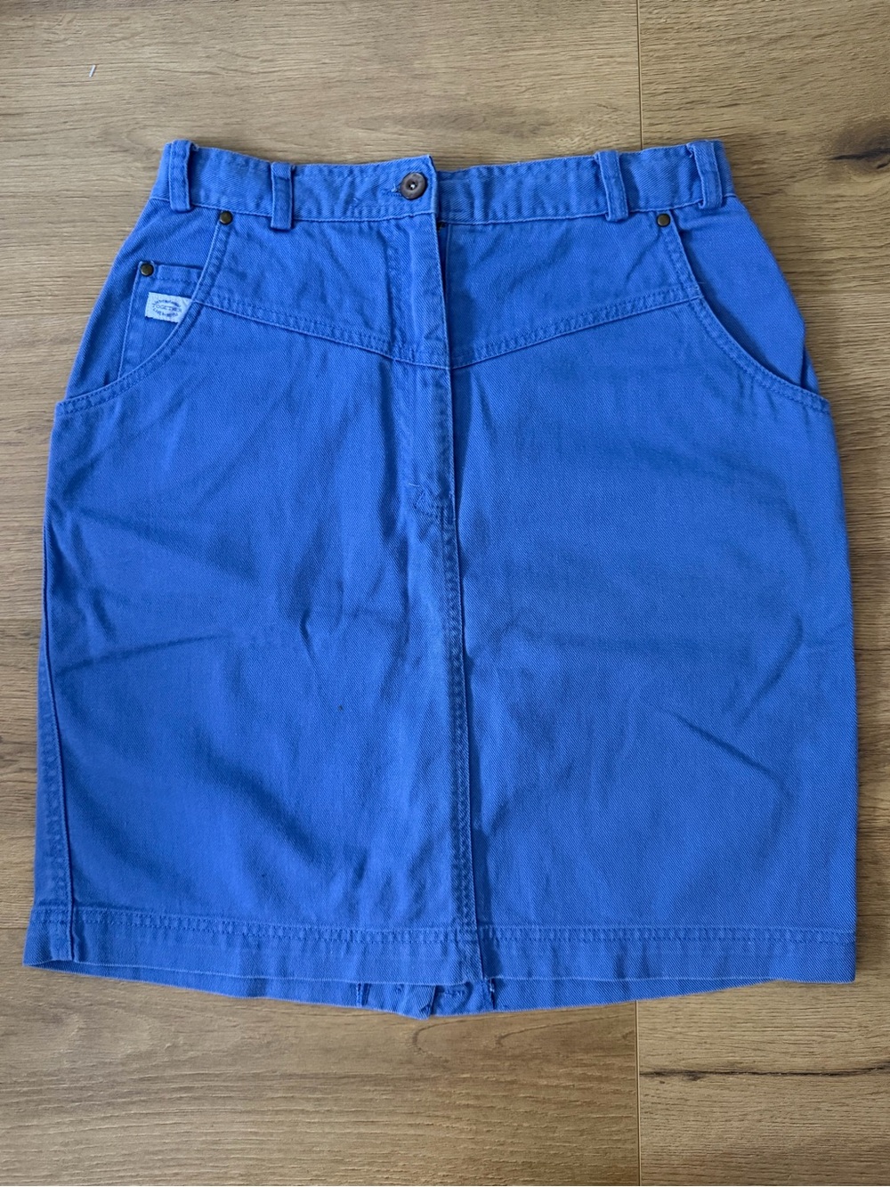 Together Vintage Royal Blue Mini Skirt with Front Pockets